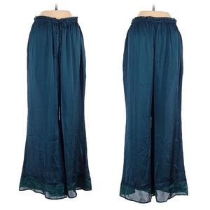 Free People High Rise Wide Leg Pants in Teal Blue XS